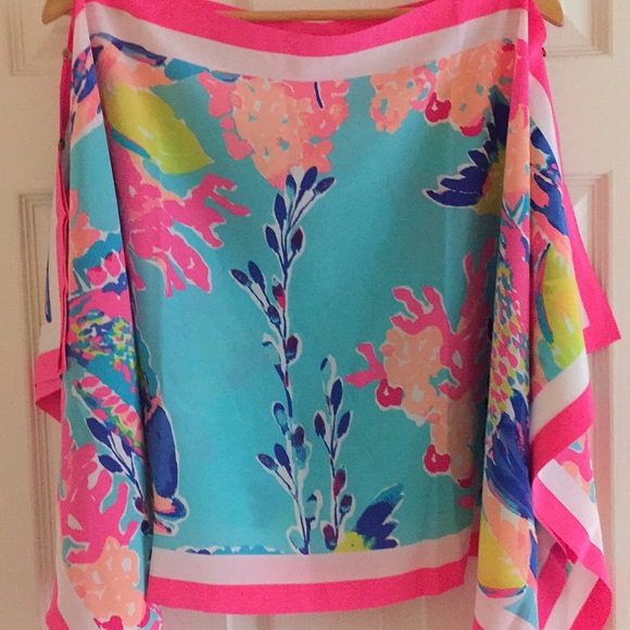 Lilly Pulitzer Tops - NWT Lilly Pulitzer Silk Dixie Top Blue Sandstorm